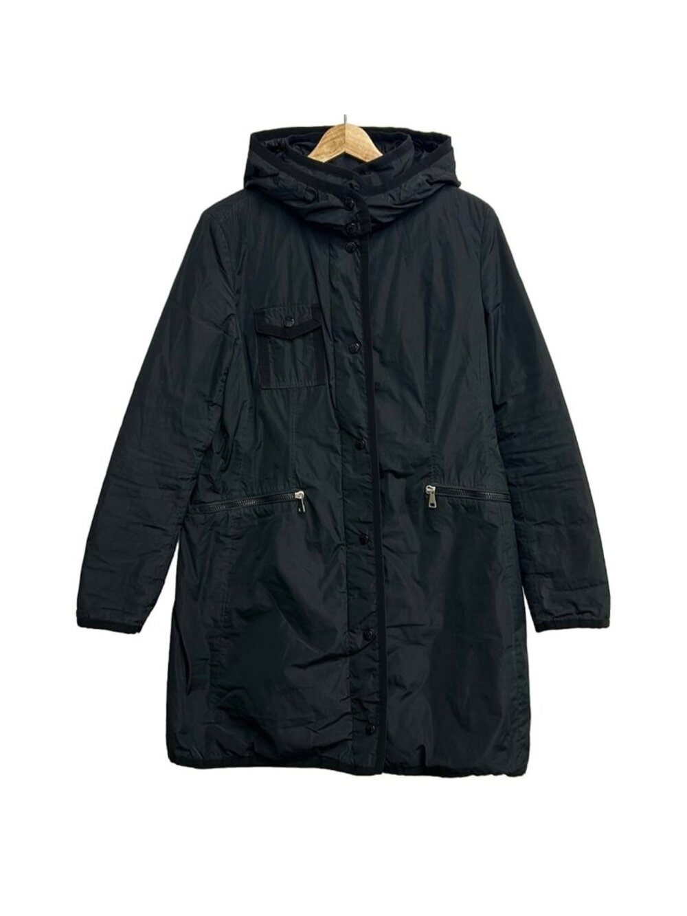 Moncler Down Coat M Mauve C Black Long Sleeve Winter Fall 2